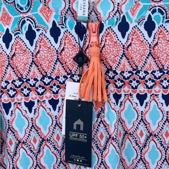 NWT Cabana Life Girl’s St. Barts Wash Guard Long Sleeve Swim Top - Size 12 - Picture 3 of 9